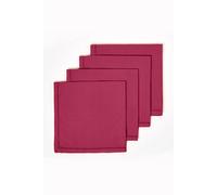Homescapes Plum Cotton Napkins Set Of 4, Plain Fabric Table Napkins, 45 X 45Cm, Washable & Reusable For Parties, Events & Weddings