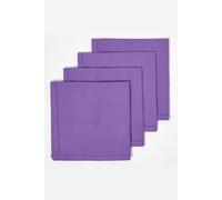HOMESCAPES Premium Purple Cloth Napkins, Set of 4, Handcrafted, Plain 100% Cotton Fabric Napkins, Washable & Reusable, Dinner Table Napkins for Parties, Events & Weddings - Purple, 45 x 45cm