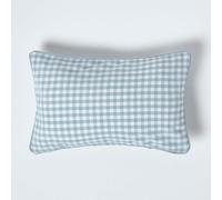 (30 x 50 cm, Blue) Cotton Gingham Check Cushion Cover