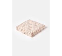 (50 x 50 cm, Beige) Cotton Gingham Check Floor Cushion