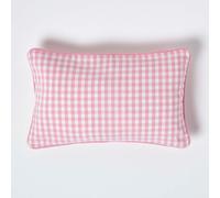 (30 x 50 cm, Pink) Cotton Gingham Check Cushion Cover