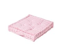 Homescapes Cotton Gingham Check Pink Floor Cushion, 40 X 40 Cm