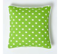 Homescapes Cotton Stars Cushion Cover in Green | Size: 45 cm x 45 cm Homescapes Green 45 cm x 45 cm