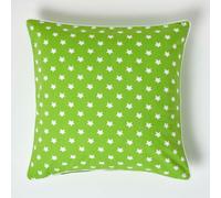 Homescapes Cotton Stars Cushion Cover in Green | Size: 60 cm x 60 cm Homescapes Green 60 cm x 60 cm