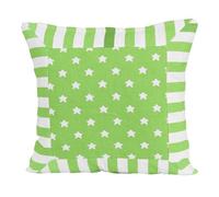 Homescapes Cotton Green Stripe Border & Stars Cushion Cover | Size: 60 cm x 60 cm Homescapes Green 60 cm x 60 cm