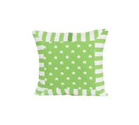 Cotton Stripe Border Stars Cushion Cover - Green / 60cm