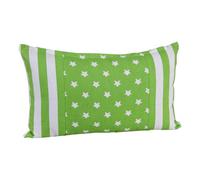 Homescapes Cotton Green Stripe Border & Stars Cushion Cover | Size: 30 cm x 50 cm Homescapes Green 30 cm x 50 cm
