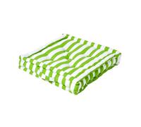 Homescapes Cotton Green Thick Stripe Floor Cushion, 40 X 40 Cm