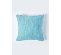 Homescapes Cotton Halden Cushion Cover In Teal Teal