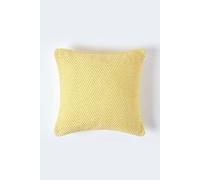 HOMESCAPES Yellow ‘Halden’ Chevron Geometric Pattern 100% Cotton Cushion Cover Coordinating with Matching Throws and Bedspreads, 60 x 60 cm