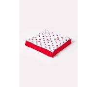 Homescapes Cotton Red Hearts Floor Cushion, 40 X 40 Cm