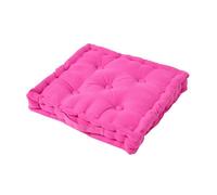 Homescapes Cotton Hot Pink Floor Cushion, 40 X 40 Cm