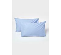 Homescapes Cotton Kids Pillowcases 40 x 60 cm 200 Thread Count, 2 Pack in Blue Homescapes Blue 40 x 60 cm