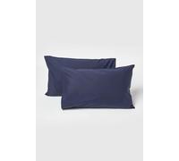 Homescapes Cotton Kids Pillowcases 40 x 60 cm 200 Thread Count, 2 Pack in Navy Homescapes Navy 40 x 60 cm