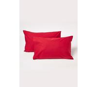 Homescapes Cotton Kids Pillowcases 40 x 60 cm 200 Thread Count, 2 Pack in Red Homescapes Red 40 x 60 cm