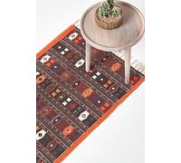 Homescapes Cotton Kilim Printed Rug Multicolour Design Multi