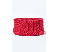 Homescapes Cotton Knitted Round Storage Basket, 37 X 21 Cm In Red Red