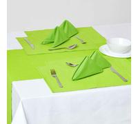 Homescapes Cotton Lime Green Pack Of 4 Napkins, 4 Placemats & 1 Runner