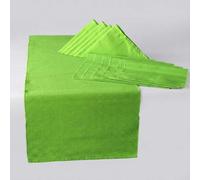 Homescapes Cotton Lime Green Pack Of 6 Napkins, 6 Placemats & 1 Runner