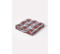 Homescapes Cotton Macduff Tartan Floor Cushion in Red | Size: 50 cm x 50 cm Homescapes Red 50 cm x 50 cm