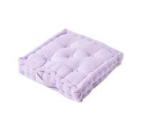 HOMESCAPES Luxury Floor Cushion Plain 100% Cotton Light Purple Mauve 50 x 50 x 10cm, Booster Cushion Seat Chair Pad Dining Thick & Plush Garden Floor Pillow for Kids Elderly Pets Indoor Outdoor Use