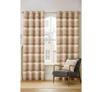 Homescapes Cotton Morocco Striped Curtain Pair In Beige Beige 167cm width x 228cm drop