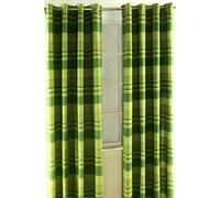 Homescapes Cotton Morocco Striped Curtain Pair - Green / 182cm