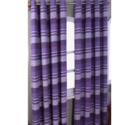 Cotton Morocco Striped Curtain Pair Homescapes Mauve 140cm width x 137cm drop