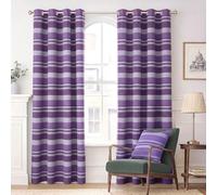 Homescapes Cotton Morocco Striped Mauve Curtain Pair, 54 X 54" Drop