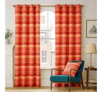 Homescapes Cotton Morocco Striped Terracotta Curtains 167 X 228 Cm