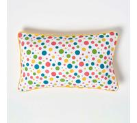 Homescapes Cotton Multi Colour Polka Dots Cushion Cover, 30 X 50 Cm