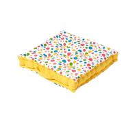 HOMESCAPES - Polka Dots Multi - 100% Cotton - Large Floor Cushion - Green Pink Blue White - 50 x 50 x 10 cm Square - Indoor - Garden - Dining Chair Booster - Seat Pad Cushion.