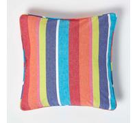 Homescapes Cotton Multi Coloured Stripe Cushion Cover, 45 X 45 Cm