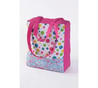 Homescapes Cotton Multi Dots Butterflies Design Shopping Bag, 27 x 32 x 11 cm Homescapes Multicolor 27 x 32 x 11 cm