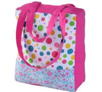 Homescapes Cotton Multi Dots Butterflies Design Shopping Bag, 27 X 32 X 11 Cm Multi One Size