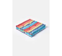 Homescapes Cotton Multicoloured Stripe Floor Cushion Multi 50cm x 50cm