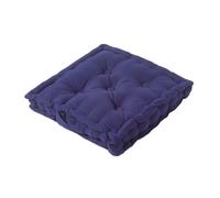Homescapes Cotton Navy Blue Floor Cushion, 50 X 50 Cm
