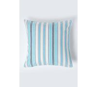 HOMESCAPES - 100% Cotton - New England Striped Cushion Cover - 30 x 50 cm Rectangular - 12 x 20 Inches - Blue Navy White - 100% Cotton Sofa Pillow Cushion Cover - Washable