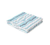 HOMESCAPES New England Multi Blue Stripes Floor Cushion - 100% Cotton - 50 x 50 x 10 cm Square - Indoor - Garden - Dining chair booster Seat Cushion Pad