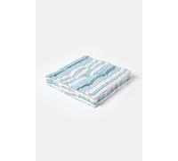 HOMESCAPES New England Multi Blue Stripes Floor Cushion - 100% Cotton - 50 x 50 x 10 cm Square - Indoor - Garden - Dining chair booster Seat Cushion Pad