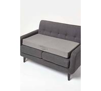 HOMESCAPES Grey Quilted 2-Seater Booster Cushion with Removable Cover 100 cm Long 10cm Deep Firm Orthopaedic Foam Cushion for Two Seater Sofa Seat Pad with Soft 100% Cotton Washable Cover
