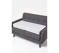HOMESCAPES Grey Striped Quilted 2-Seater Booster Cushion with Removable Cover 100 cm Long 10cm Deep Firm Orthopaedic Foam Cushion for Two Seater Sofa Seat Pad with Soft 100% Cotton Washable Cover
