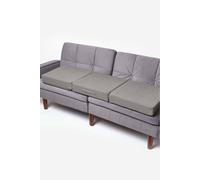 Homescapes Cotton Orthopaedic Foam 3 Seater Booster Cushion In Charcoal Charcoal One Size