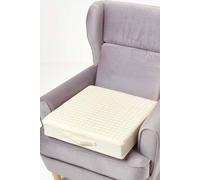 HOMESCAPES Cream Quilted Armchair Booster Cushion with Removable Cover 50 cm Square 10cm Deep Firm Orthopaedic Foam Cushion Seat Pad with Soft 100% Cotton Washable Cover