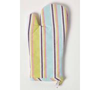 HOMESCAPES - Pure Cotton Oven Mitt - Osaka Green 18 x 32 cm - Fully Coordinated Washable Kitchen Linen