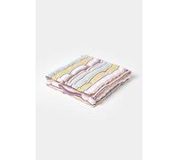 HOMESCAPES Osaka Multi Stripes Large Floor Cushion 100% Cotton 50 x 50 x 10 cm Square Indoor Garden Dining chair booster Seat Cushion Pad