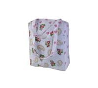 Homescapes Cotton Paisley & Hearts Design Shopping Bag, 27 X 32 X 11 Cm In White White One Size