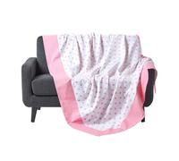 (Pink Hearts) Cotton Decorative Sofa Throw