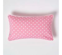 Homescapes Cotton Polka Dots Cushion Cover in Pink | Size: 30 cm x 50 cm Homescapes Pink 30 cm x 50 cm
