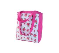 Homescapes Cotton Pink Roses Dots Design Shopping Bag, 36 X 43 X 11 Cm Pink One Size